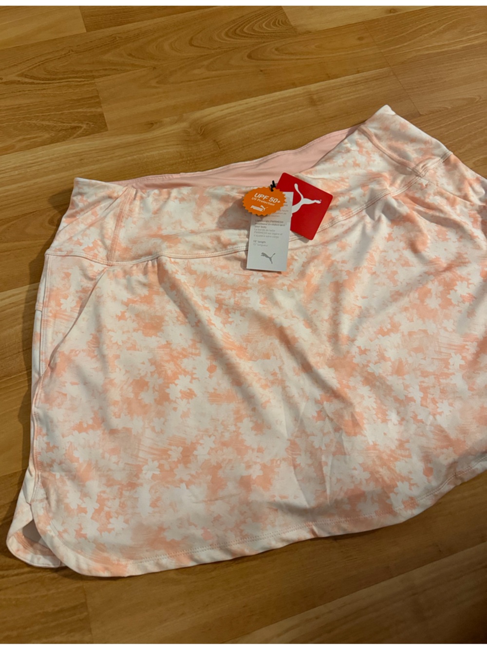 Puma NWT women’s PWRMeshe Stillwater skirt / skort white and orange size XL